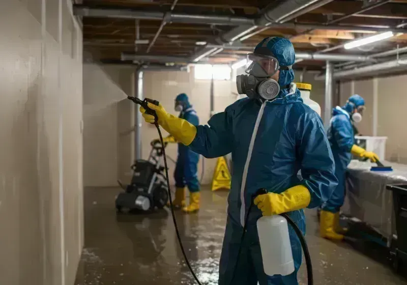 Basement Sanitization and Antimicrobial Treatment process in Oakville, MO