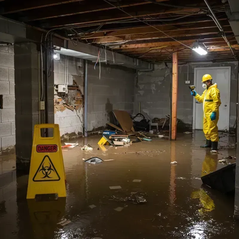 Flooded Basement Electrical Hazard in Oakville, MO Property